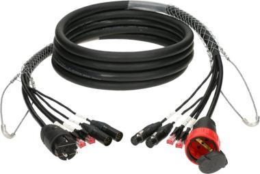 Klotz hybridní kabel CAT5e a DMX a napájení 3G2.5, 2 x RJ45, 2 x XLR 5p, Schuko - 70m