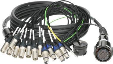 Klotz RMP-12 XLR kabel - 8x XLR samec, 4x XLR samice, digitální fanout, PVC, 6m