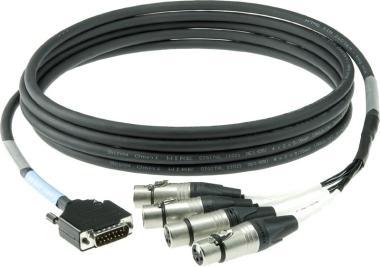 Klotz D-Sub kabel 15p - 4 x XLR 3p, 4 kanály, digitální, 1 m