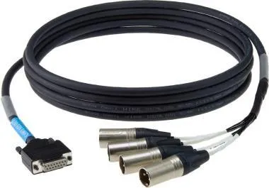 Klotz LAWO D-Sub 15p mama - 4 x XLR 3p papa 4 csatornás digitális loom - OUT - 3m
