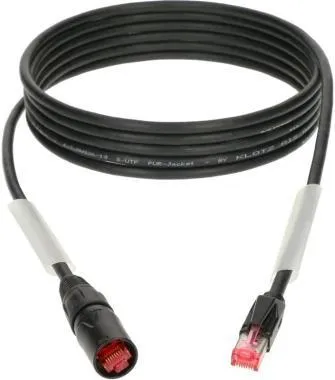 Klotz flexibilis RamCAT hálózati kábel - fekete CAT5e (S/UTP) / etherCON - RJ45 - 2m
