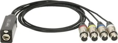 Klotz CATLink MINI 4-cs. csoportkábel adapter etherCON mama - 4 x XLR 5p mama - 1,5m