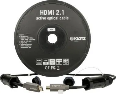 Klotz HDMI 2.1 AOC Link - aktív optikai kábel páncélozott - dugók védősapkával - 20m