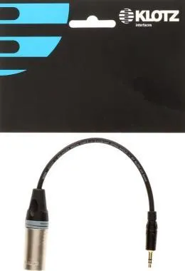 Klotz Összekötő adapter ellenállás mátrixszal XLR 3p papa - 3,5 mm-es mini Jack dugó 3p - 0,2m