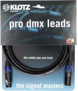 Klotz OT206YS dupla árnyékolt DMX kábel XLR 3p mama/papa fekete Neutrik csatlakozók - 3m