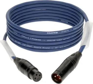 Klotz OT206YB dupla árnyékolt AES és DMX kábel XLR 3p mama/papa fekete Klotz csatlakozók - 2m