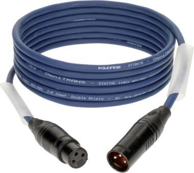 Klotz IM kabel AES a DMX, dvojité stínění, XLR 3p, černé konektory, 15m