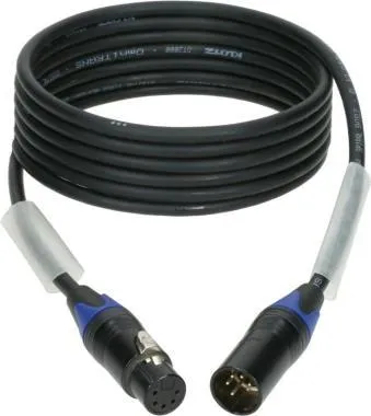 Klotz OT2000 ultra flexibilis DMX kábel XLR 5p mama/papa fekete (3 pin bekötve) Neutrik - 20m