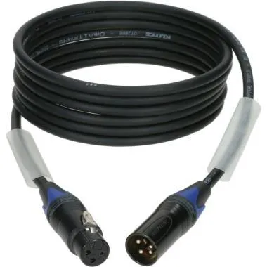 Klotz OT2000 ultra flexibilis AES és DMX kábel XLR 3p mama/papa fekete Neutrik csatlakozó - 1m
