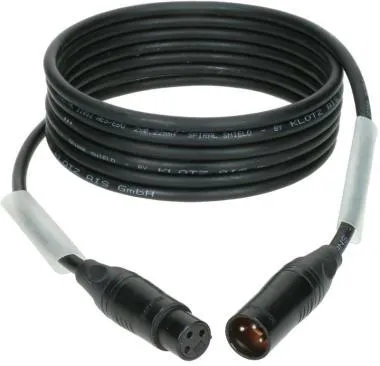 Klotz OT2000 ultra flexibilis AES és DMX kábel XLR 3p mama/papa fekete Klotz csatlakozók - 1,5m