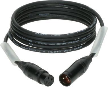 Klotz kabel AES a DMX, dvojité stínění, XLR 3p, 2m
