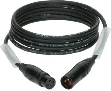 Klotz OT206YS dupla árnyékolt AES és DMX kábel XLR 3p mama/papa fekete Klotz csatlakozók - 25m
