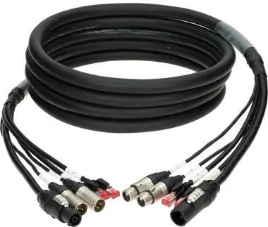 Klotz CAT5e és audió és táp 3G2.5 hibrid kábel 2 x RJ45 + 2 x XLR 3p + powerCON TRUE1 - 5m