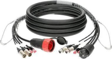 Klotz CAT5e és audió és táp 3G2.5 hibrid kábel 2 x RJ45 + 2 x XLR 3p + Schuko - 100m