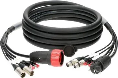 Klotz CAT5e és audió és táp 3G2.5 hibrid kábel 2 x RJ45 + 2 x XLR 3p + Schuko - 5m
