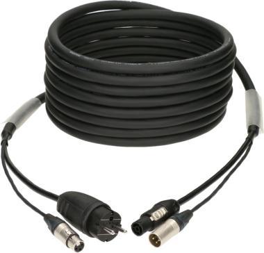 Klotz hybridní kabel 3G2,5, XLR 3p + Schuko => powerCON TRUE1, 25m