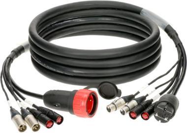 Klotz hybridní kabel CAT5e, 2 x etherCON, 2 x XLR 3p, Schuko - 5m