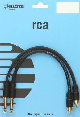 Klotz Jack-RCA kabel, zlacené konektory, 0,6m