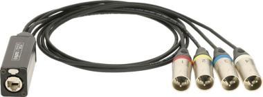 Klotz CATLink MINI 4-cs. síťový kabel etherCON matka - 4 x XLR 3p samec - 1,5m