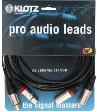 Klotz mikrofonní kabel - stereo XLR 3p nikelové konektory, 1m