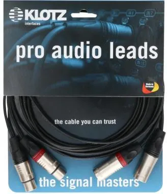 Klotz SXX sztereó mikrofonkábel - twinaxiális XLR 3p mama/papa nikkel Klotz csatlakozók - 3m