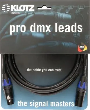 Klotz OT2000 ultra flexibilis DMX kábel XLR 5p mama/papa fekete (3 pin bekötve) Neutrik - 1m