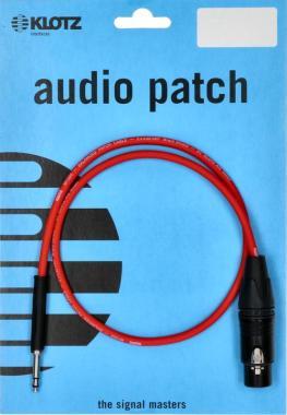 Klotz patch kabel XLR 3p samice, TT Bantam, 0,3m, červený