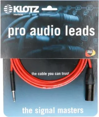 Klotz szimmetrikus kis telefon patch kábel - piros TT Bantam - XLR 3p papa - 3m