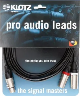 Klotz SMY sztereó mikrofon Y-kábel XLR 5p mama - 2 x XLR 3p papa Klotz csatlakozók - 5m