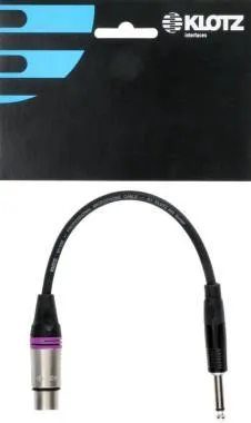 Klotz XLR 3p mama - TS 6,35 mm / Klotz XLR adapter - 0,2m