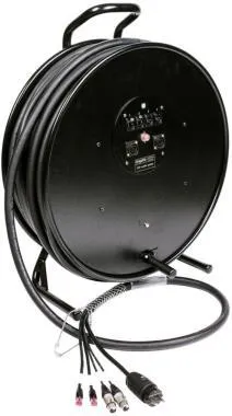 Klotz hibrid kábeldob 2 x RJ45 => etherCON + 2 x XLR 3p + Schuko => powerCON TRUE1 - 2,5m