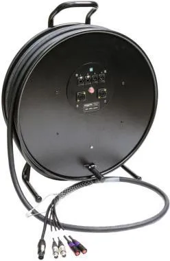 Klotz CAT5e és audió és táp 3G2.5 hibrid kábeldob 2 x etherCON + 2 x XLR 3p + powerCON TRUE1 - 2,5m