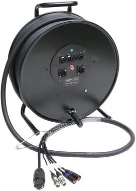 Klotz hibrid kábeldob 2 x etherCON + 2 x XLR 3p + Schuko => powerCON TRUE1 - 40m