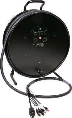 Klotz hibrid kábeldob 2 x RJ45 => etherCON + 2 x XLR 5p + Schuko => powerCON TRUE1 - 2,4m