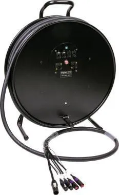 Klotz CAT5e és DMX és táp 3G2.5 hibrid kábeldob 2 x etherCON + 2 x XLR 5p + powerCON TRUE1 - 2,5m