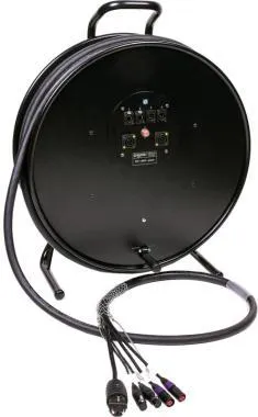 Klotz hibrid kábeldob 2 x etherCON + 2 x XLR 5p + Schuko => powerCON TRUE1 - 2,5m