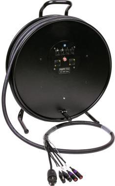 Klotz hybridní kabel - 2 x etherCON, 2 x XLR 5p, Schuko => powerCON TRUE1 - 2,5m