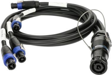 Klotz SPUTNIK TOP a SUB adaptér kabel, speakON 8p samec - 4 x speakON 4p samice