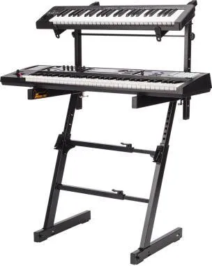 Hercules KS410B Billentyű állvány, Z-tipusú, 2 hangszerhez, 130 kg kapacitás