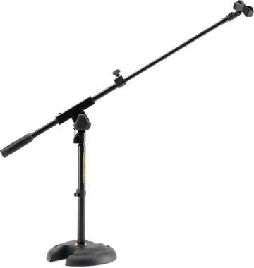 Hercules Mikrofonový stojan, fixní 440 mm, nízký, kulatá základna, 440-800 mm nastavitelný