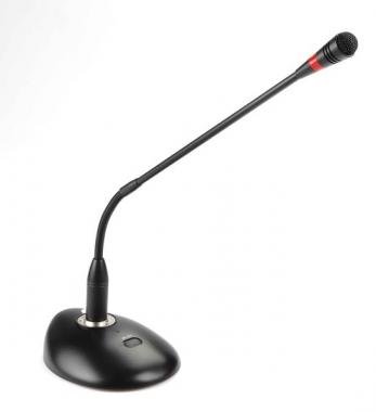 Proel Mikrofon 45 cm husí krk, LED, základna, 8m XLR kabel, spínač, 48V nebo 2xAA