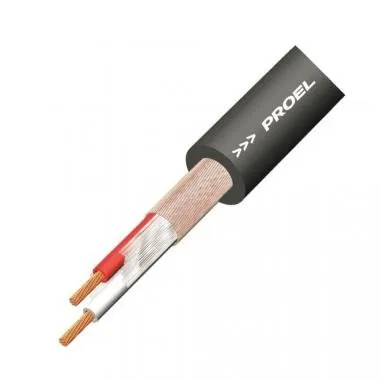 PROEL HPC210BK Mikrofonkábel(2 x 0,22 mm2), fekete, PVC Ø 6,50 mm (100m-es bund)