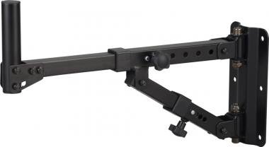 Proel nástěnný držák pro reproduktory, černá, kovová, horizontální a vertikální nastavení, max. 35kg