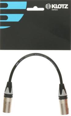 Klotz XLR adaptér kabel - 0,2m, Neutrik, 3p mužský