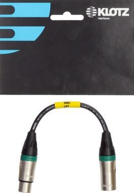 Klotz XLR adaptér - 0,2m, zemnící připojení