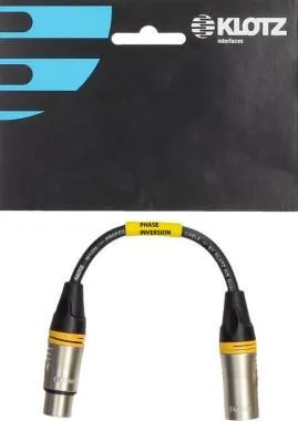 Klotz XLR 3p mama - XLR 3p papa / Klotz XLR adapter - fázis inverzióval - 0,2m