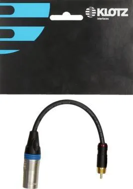 Klotz XLR 3p papa - RCA papa / Klotz XLR adapter - 0,2m