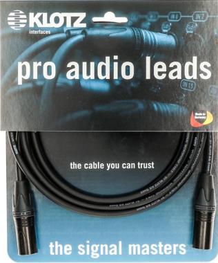 Klotz XLR adaptér kabel - černé Neutrik konektory, 3m