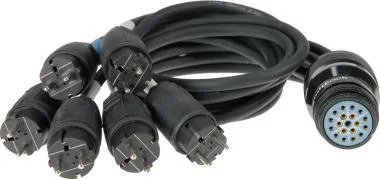 Klotz 6 csatornás tápegység, multicore fanout, RMP419AR - 6 x Schuko, Socapex kompatibilis - 1m