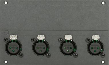 Klotz 4kanál XLR 3p samice modul - 28 HP pro 19 MIS, 12 kanál mřížka